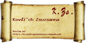 Kovách Zsuzsanna névjegykártya
